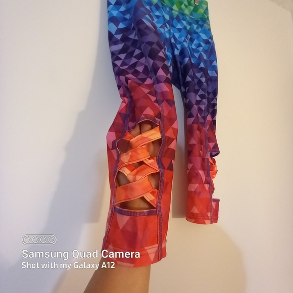 Skechers brand size medium colorful capri legging workout gym yoga pants - Picture 7 of 13
